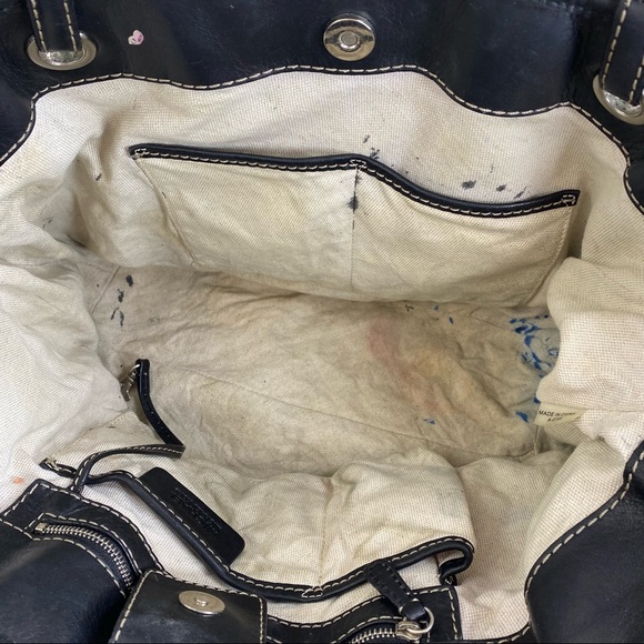 Michael Kors Black Leather Tote with Contrast Stitching - Picture 9 of 11